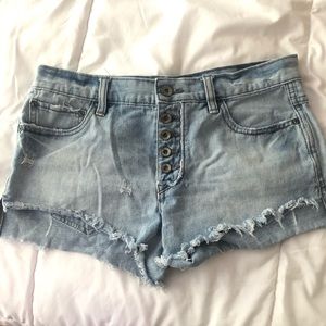 free people denim shorts